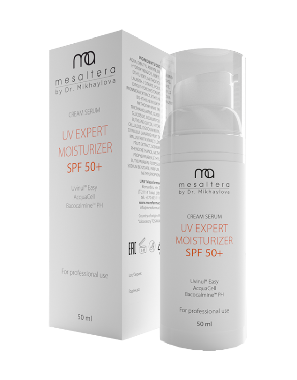 Mesaltera UV EXPERT MOISTURIZER SPF 50+, 50 мл Инновационная увлажняющая солнцезащитная крем-сыворотка